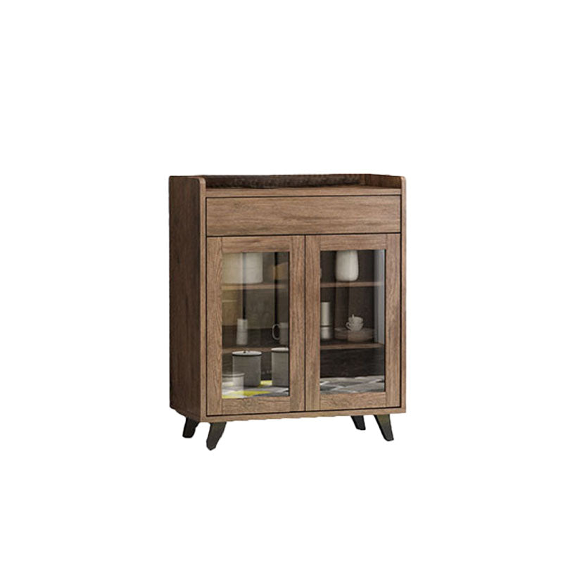 Brown Contemporary Side Board Engineered Wood Sideboard for Dining Room