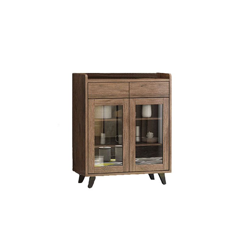 Brown Contemporary Side Board Engineered Wood Sideboard for Dining Room