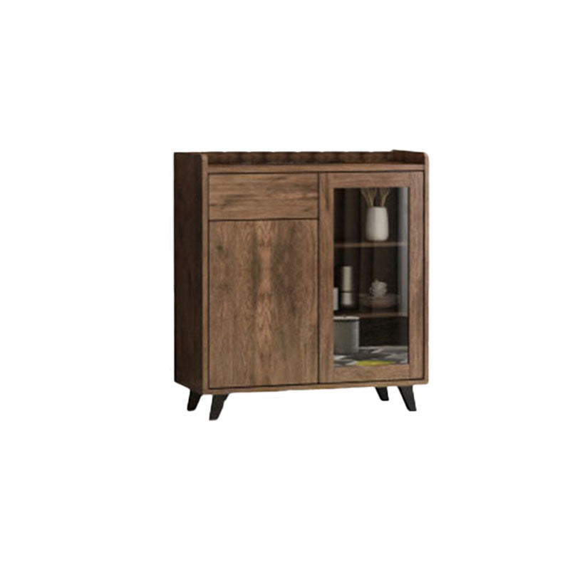 Brown Contemporary Side Board Engineered Wood Sideboard for Dining Room