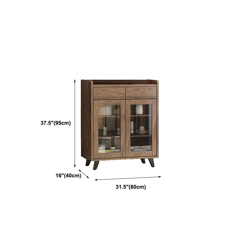 Brown Contemporary Side Board Engineered Wood Sideboard for Dining Room