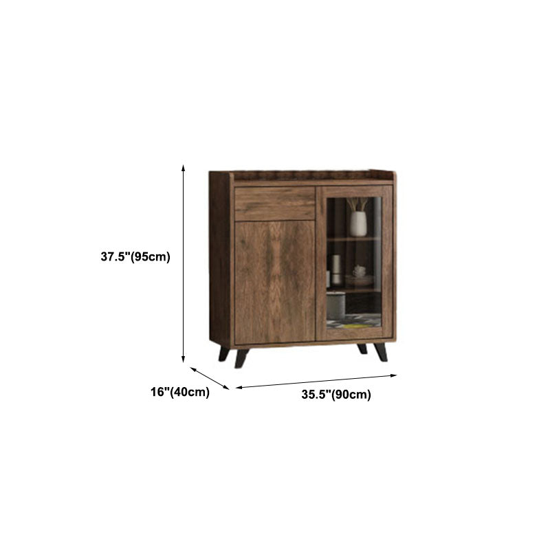 Brown Contemporary Side Board Engineered Wood Sideboard for Dining Room