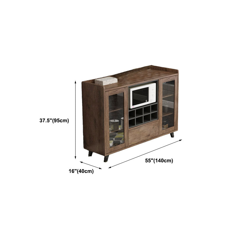 Brown Contemporary Side Board Engineered Wood Sideboard for Dining Room