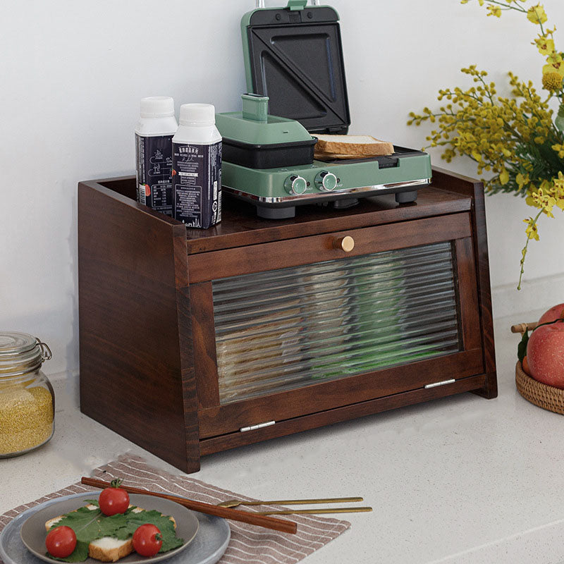 Contemporary Side Board Solid Wood Sideboard with Glass Door for Dining Room