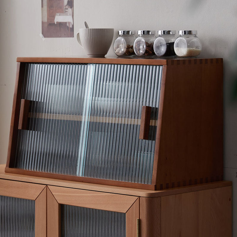 Contemporary Side Board Solid Wood Sideboard with Glass Door for Dining Room