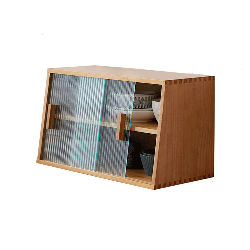 Contemporary Side Board Solid Wood Sideboard with Glass Door for Dining Room