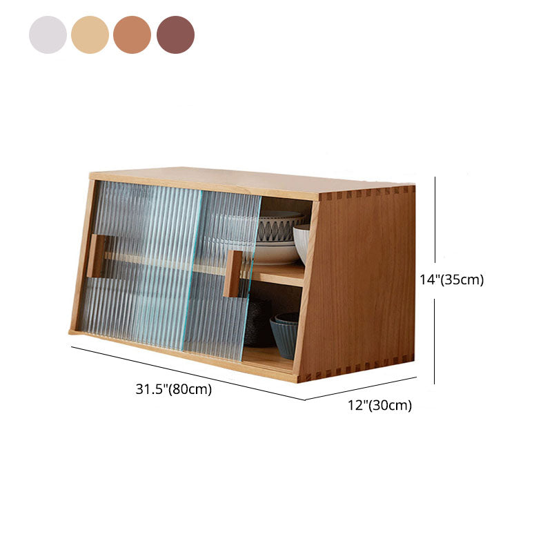 Contemporary Side Board Solid Wood Sideboard with Glass Door for Dining Room