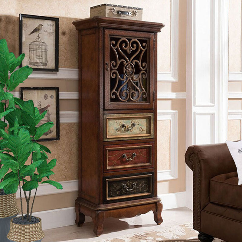 Glam Style Buffet Sideboard Wood Server with Door and Drawer