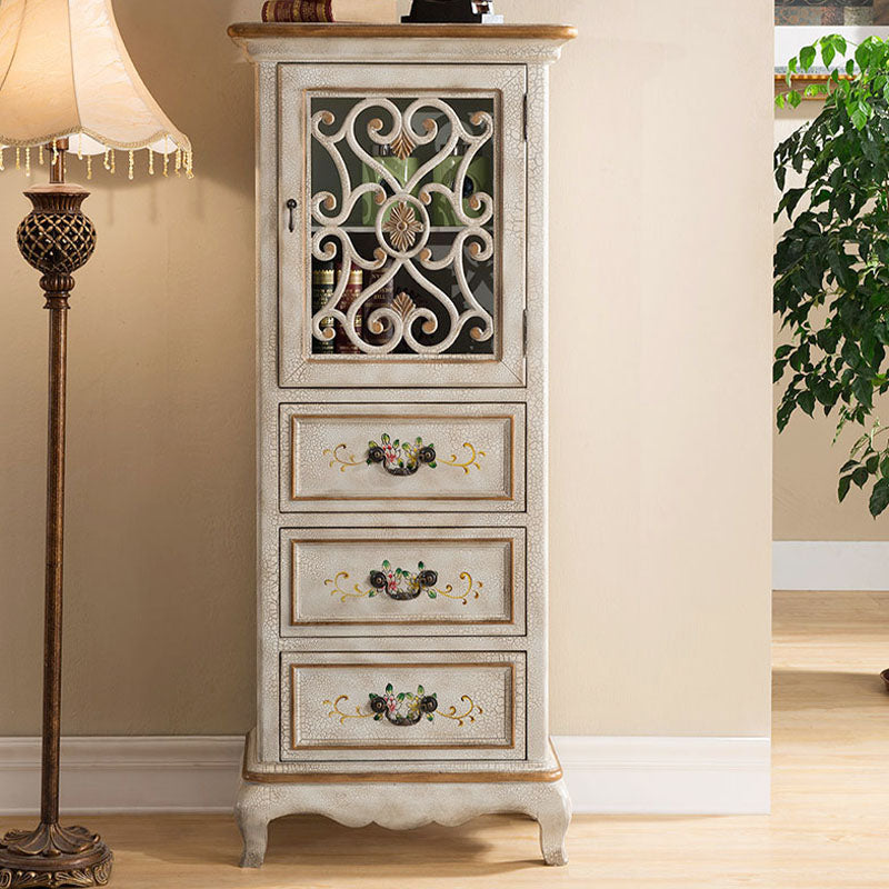 Glam Style Buffet Sideboard Wood Server with Door and Drawer