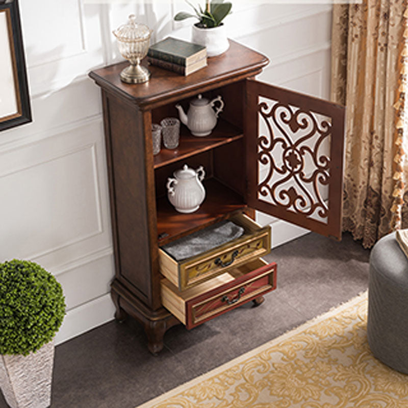 Glam Style Buffet Sideboard Wood Server with Door and Drawer