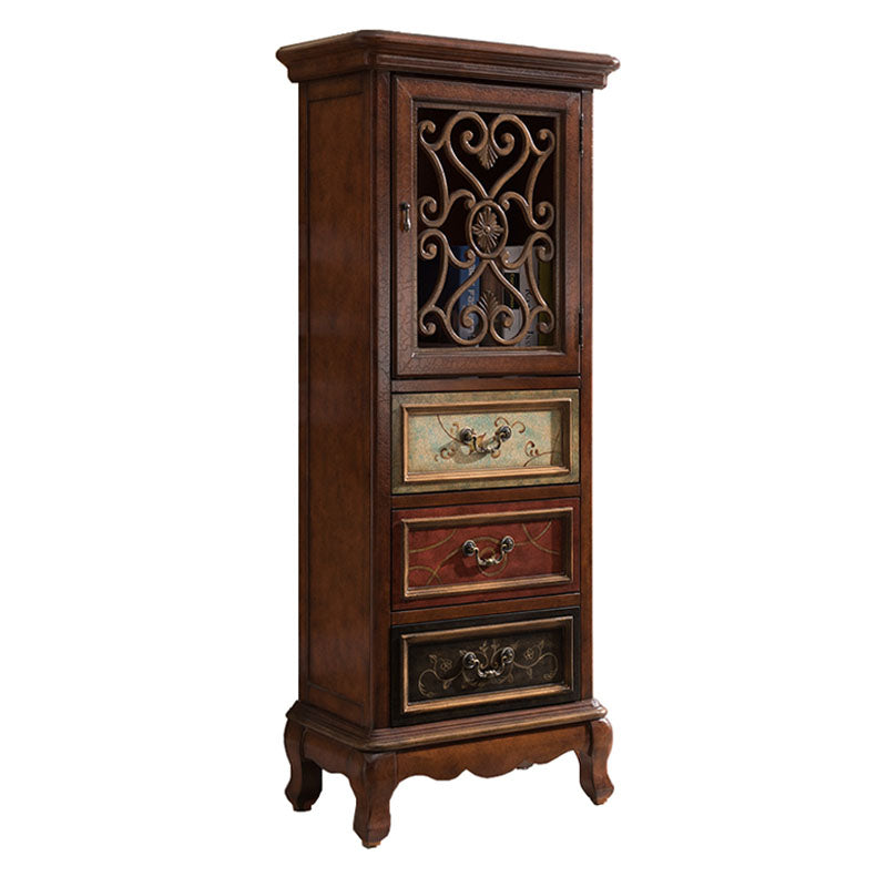 Glam Style Buffet Sideboard Wood Server with Door and Drawer