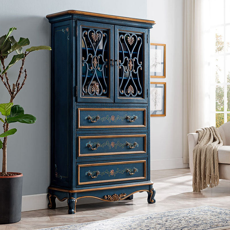 Glam Style Buffet Sideboard Wood Server with Door and Drawer