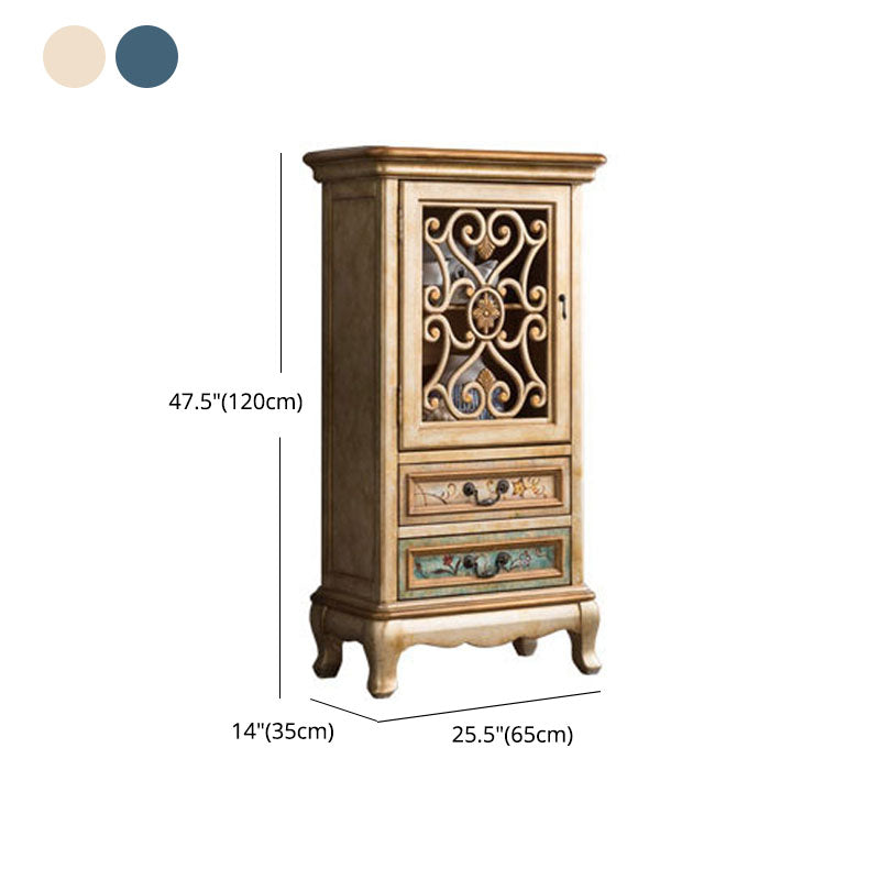 Glam Style Buffet Sideboard Wood Server with Door and Drawer