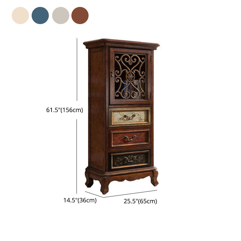 Glam Style Buffet Sideboard Wood Server with Door and Drawer