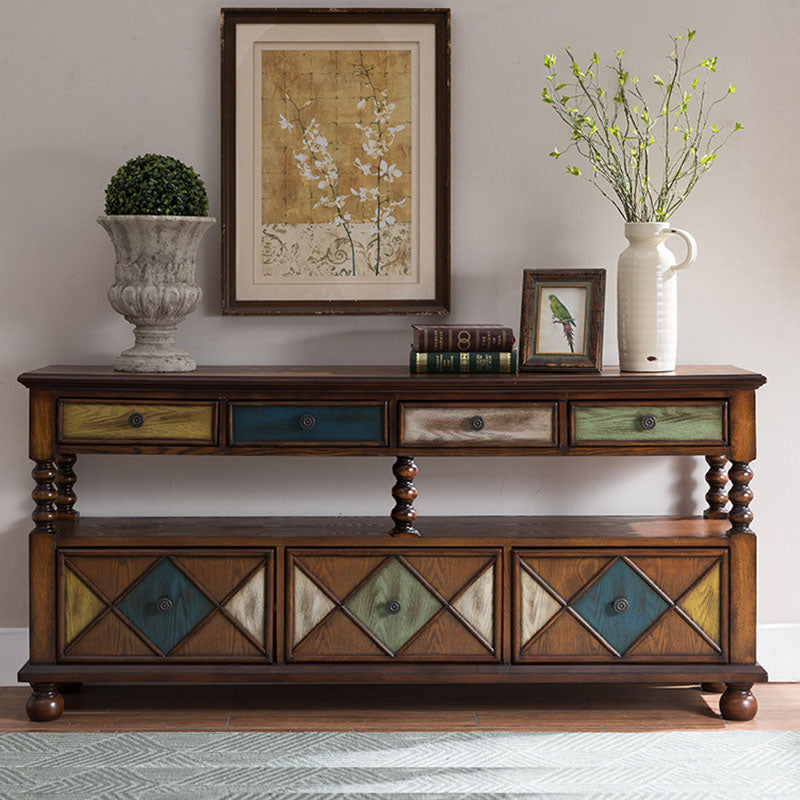 Glam Style Buffet Sideboard Solid Wood Kitchen Sideboard with Door and Drawer