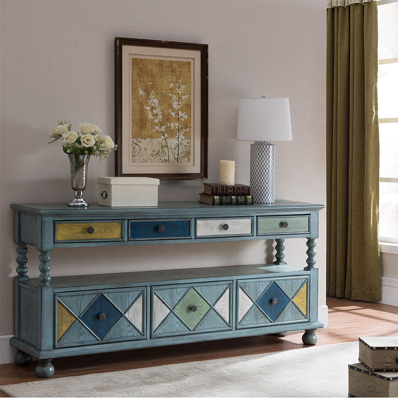 Glam Style Buffet Sideboard Solid Wood Kitchen Sideboard with Door and Drawer