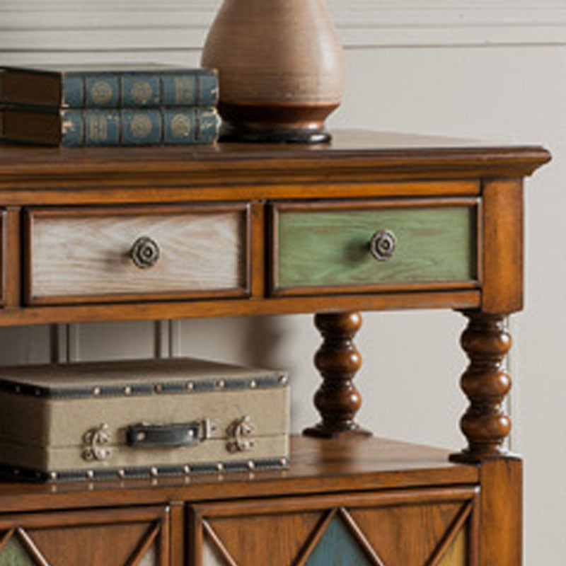 Glam Style Buffet Sideboard Solid Wood Kitchen Sideboard with Door and Drawer