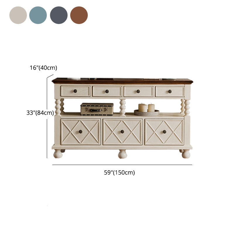 Glam Style Buffet Sideboard Solid Wood Kitchen Sideboard with Door and Drawer