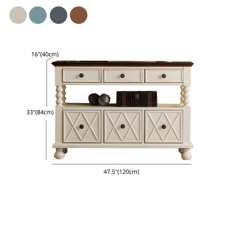 Glam Style Buffet Sideboard Solid Wood Kitchen Sideboard with Door and Drawer