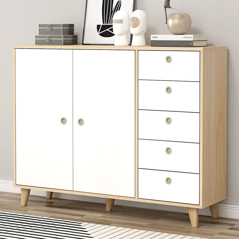 Contemporary Side Board Engineered Wood Sideboard with Oak Wood Leg for Dining Room