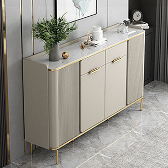 Glam Sideboard Stone Top Sideboard with Door and Drawer for Dining Room