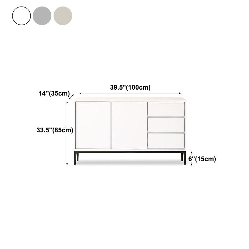 Modern Stone 33.4"H Sideboard Buffet 3-Drawer Dining Room Buffet Server