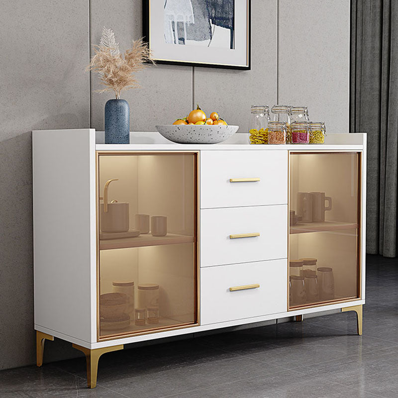 Modern Engineered Wood Sideboard Buffet 35.4"H 3-Drawer Dining Room Buffet Server