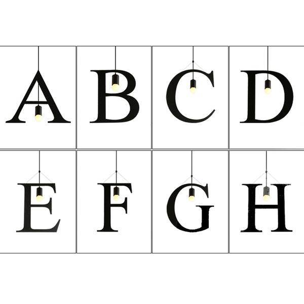 1 lettre d'éclairage en forme d'éclairage en forme de plafond en acier noir inoxydable industriel en acier inoxydable pour chambre à coucher