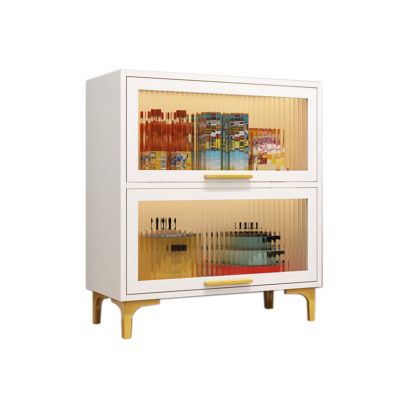 Glass Door Contemporary Sideboard Engineered Wood Sideboard for Dining Room