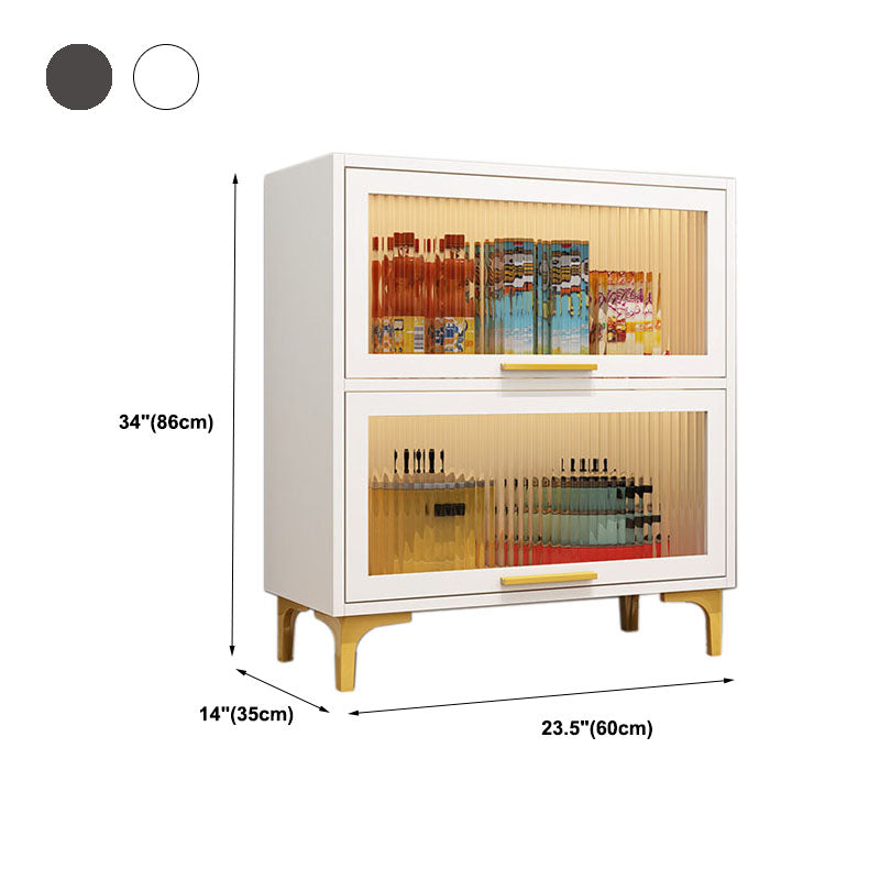 Glass Door Contemporary Sideboard Engineered Wood Sideboard for Dining Room