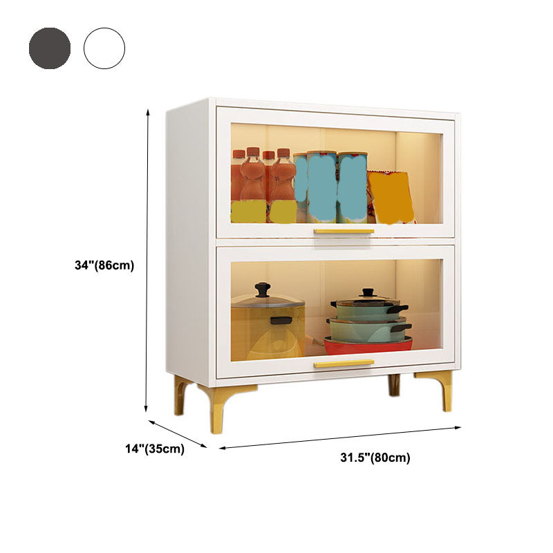 Glass Door Contemporary Sideboard Engineered Wood Sideboard for Dining Room