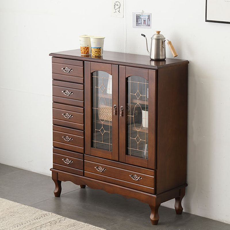 Solid Wood Glam Style Sideboard Door and Drawer Sideboard for Living Room