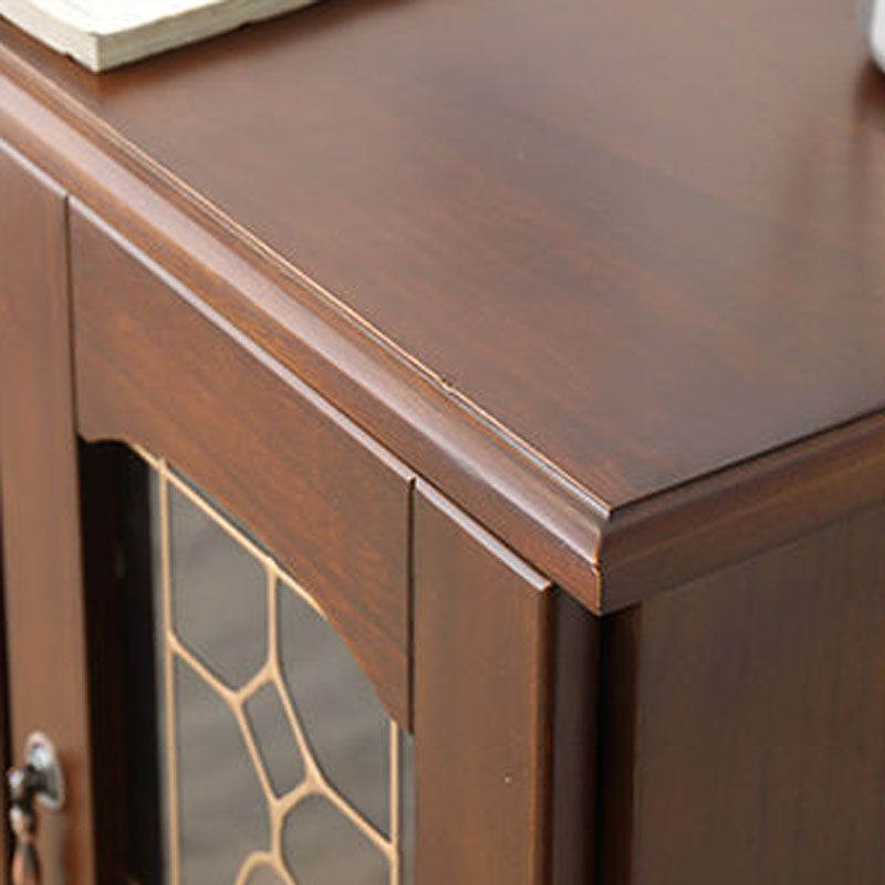 Solid Wood Glam Style Sideboard Door and Drawer Sideboard for Living Room