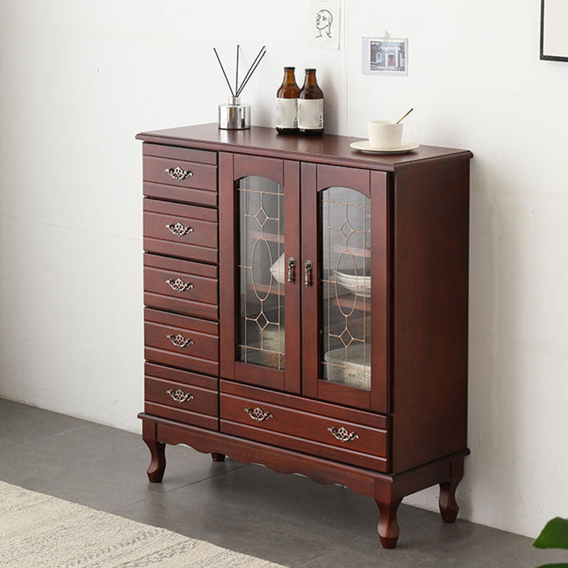 Solid Wood Glam Style Sideboard Door and Drawer Sideboard for Living Room