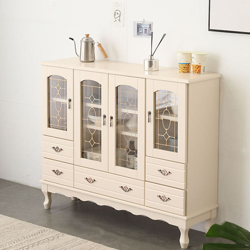 Solid Wood Glam Style Sideboard Door and Drawer Sideboard for Living Room