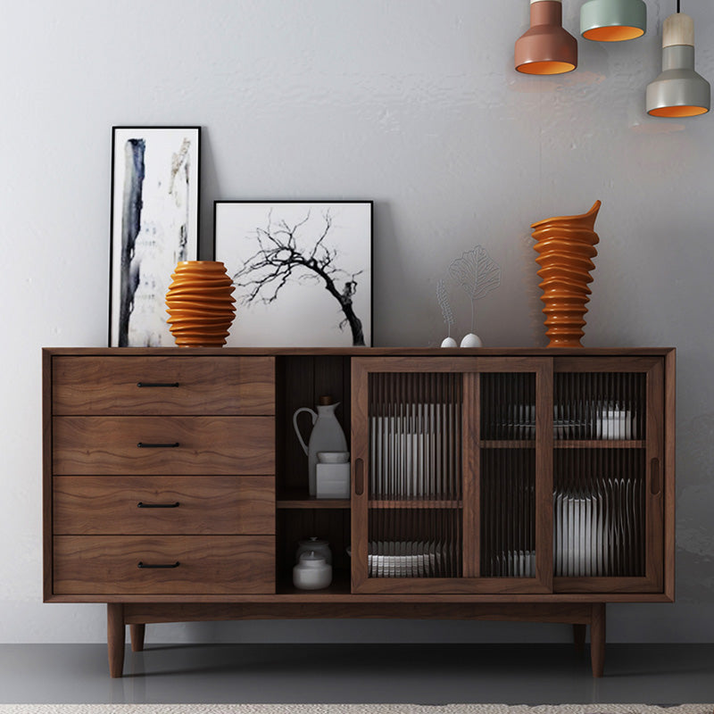 Sliding Door Contemporary Sideboard Wood Sideboard for Dining Room