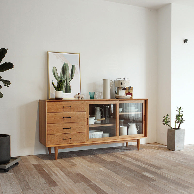 Sliding Door Contemporary Sideboard Wood Sideboard for Dining Room