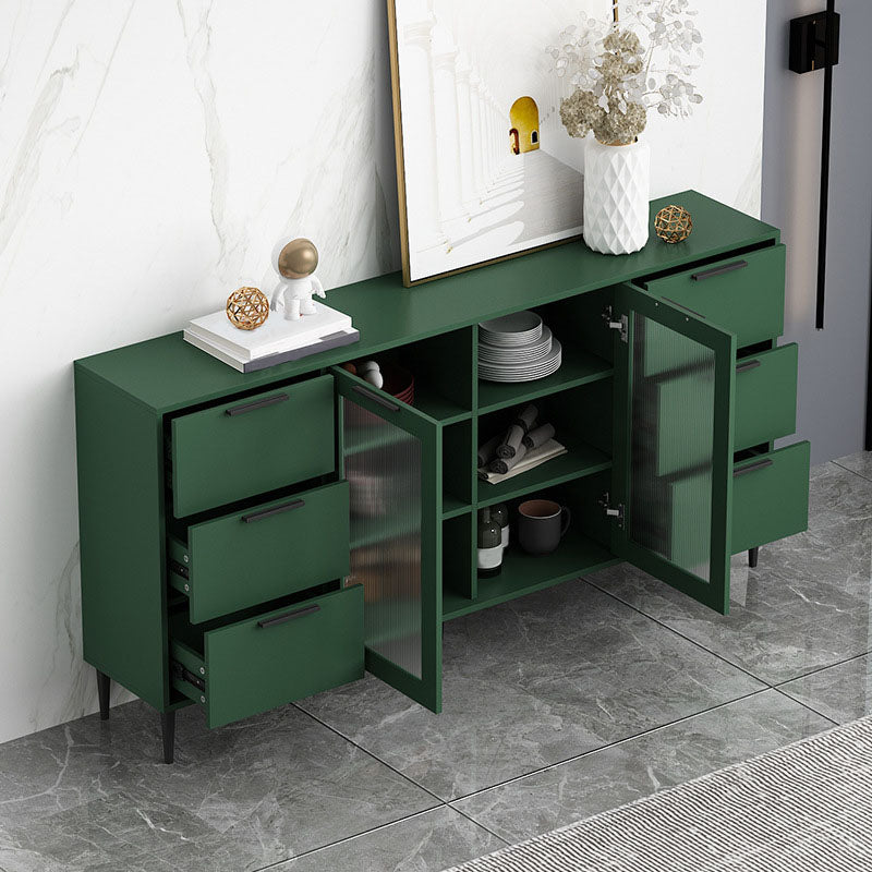 Glam Style Buffet Sideboard Engineer Wood Server with Door and Drawer for Living Room