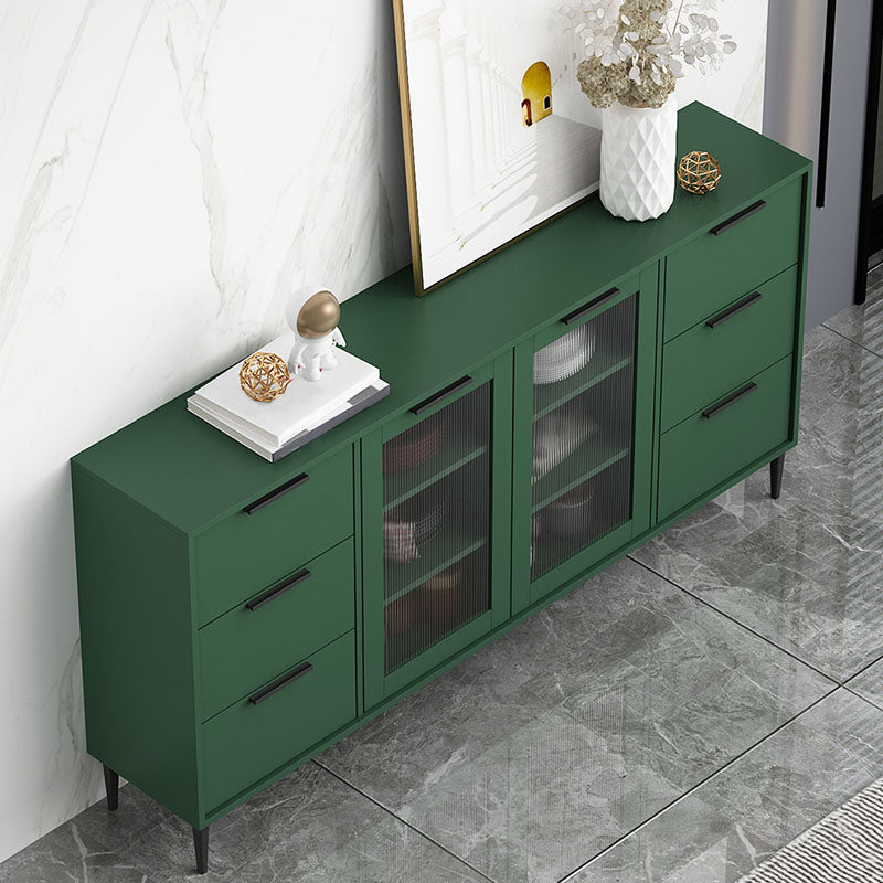 Glam Style Buffet Sideboard Engineer Wood Server with Door and Drawer for Living Room