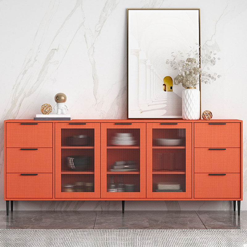 Glam Style Buffet Sideboard Engineer Wood Server with Door and Drawer for Living Room