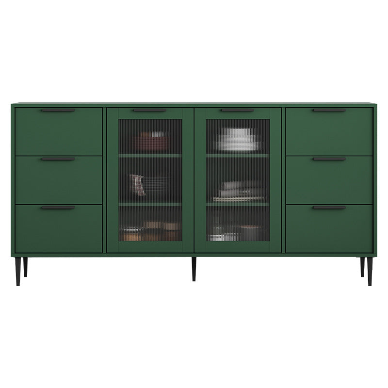 Glam Style Buffet Sideboard Engineer Wood Server with Door and Drawer for Living Room