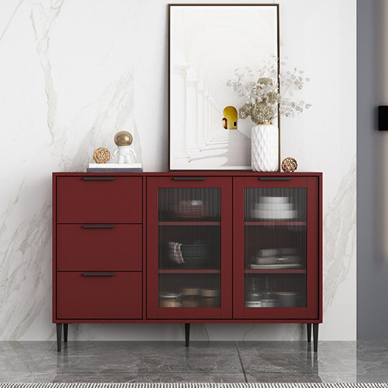 Glam Style Buffet Sideboard Engineer Wood Server with Door and Drawer for Living Room