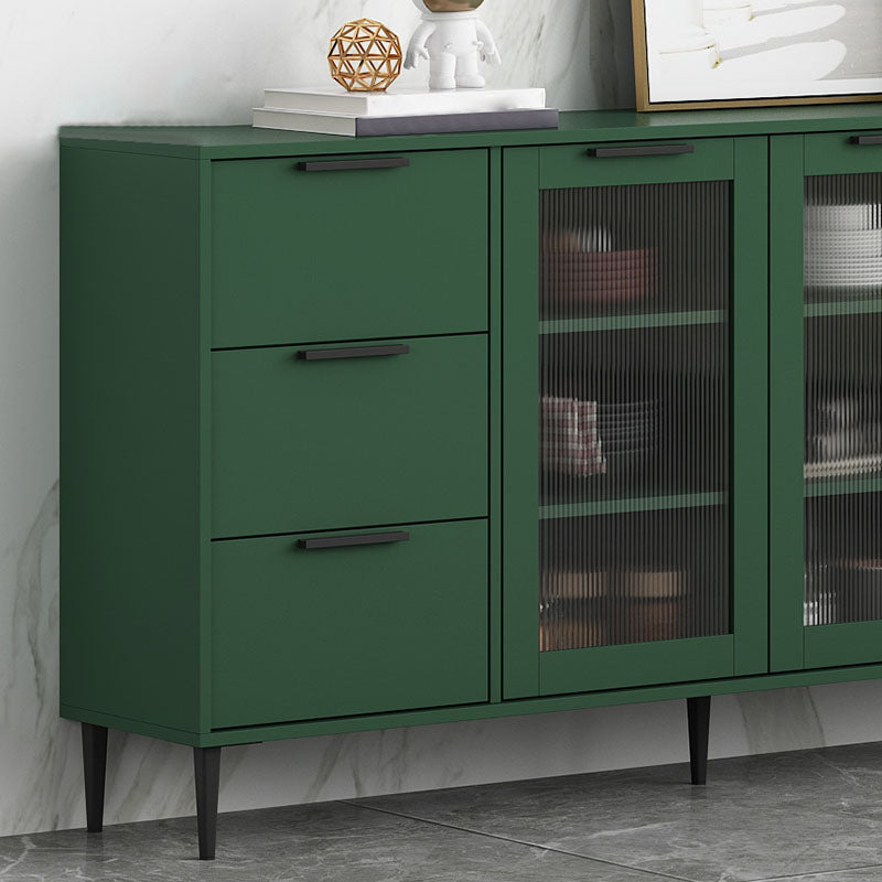 Glam Style Buffet Sideboard Engineer Wood Server with Door and Drawer for Living Room