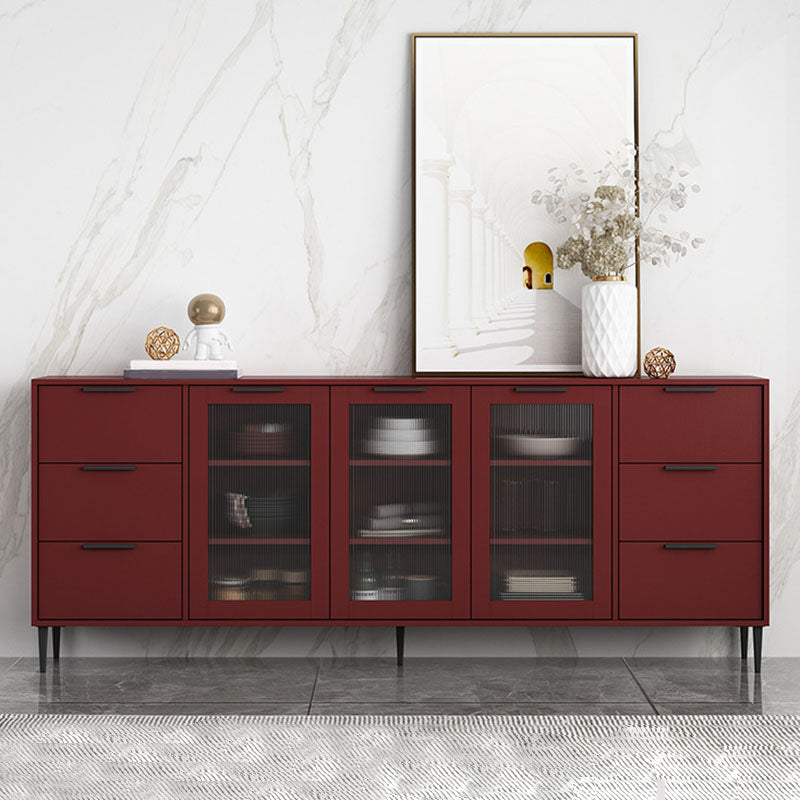 Glam Style Buffet Sideboard Engineer Wood Server with Door and Drawer for Living Room