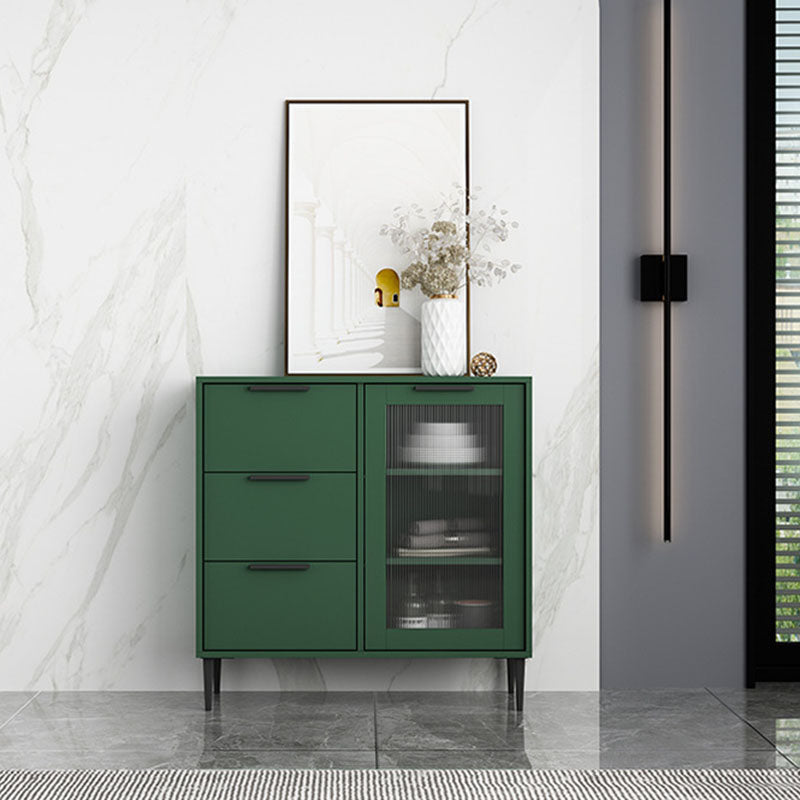 Glam Style Buffet Sideboard Engineer Wood Server with Door and Drawer for Living Room