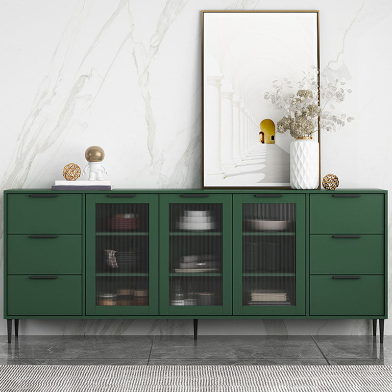 Glam Style Buffet Sideboard Engineer Wood Server with Door and Drawer for Living Room