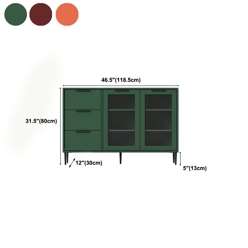 Glam Style Buffet Sideboard Engineer Wood Server with Door and Drawer for Living Room