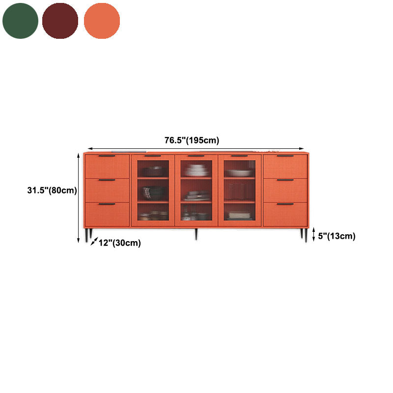 Glam Style Buffet Sideboard Engineer Wood Server with Door and Drawer for Living Room