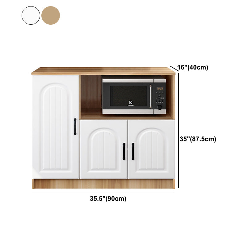 Modern Engineered Wood Sideboard Open Storage Dining Server for Kitchen