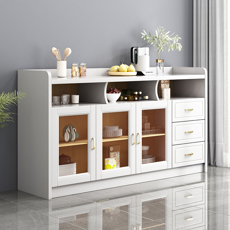 Contemporary Sideboard Rubber Wood Sideboard with Door and Drawer for Dining Room