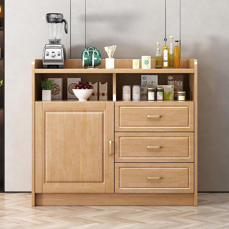 Contemporary Sideboard Rubber Wood Sideboard with Door and Drawer for Dining Room